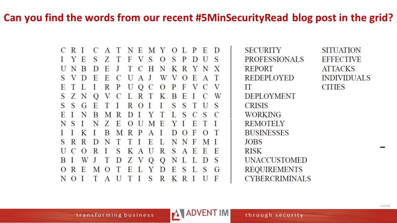 Advent IM securiy wordsearch